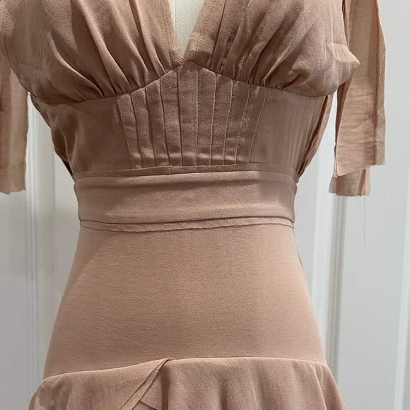 NWT H&M Conscious Exclusive Dusty Rose Ruffle Romantic Wedding Guest Gown Size 2 - Picture 5 of 16